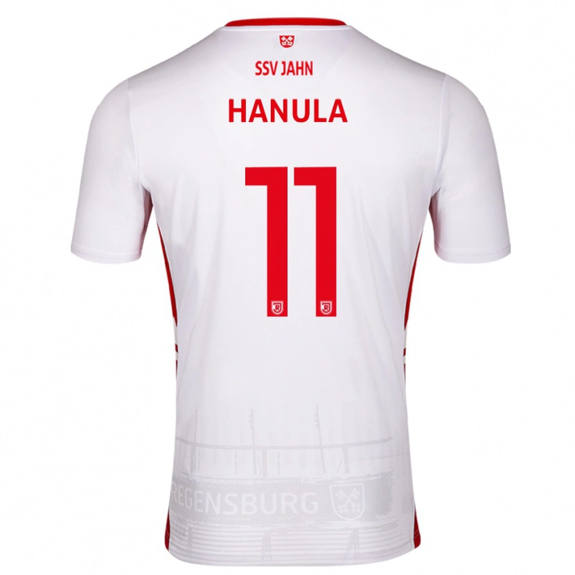Danxen Kinder Fabian Hanula #11 Weiß Rot Heimtrikot Trikot 2025/26 T-Shirt Schweiz