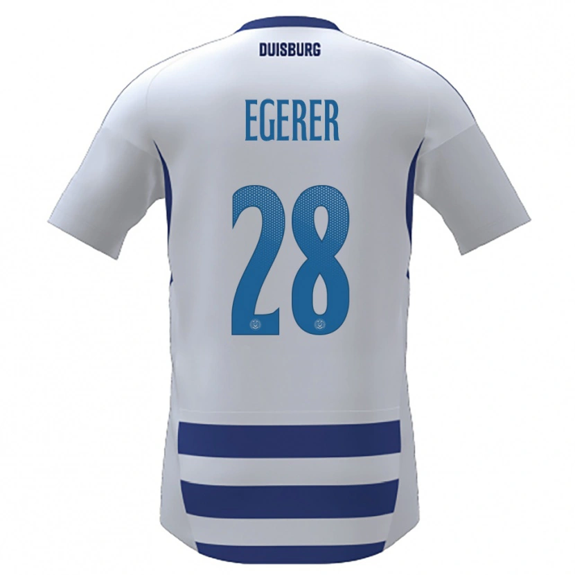 Danxen Kinder Florian Egerer #28 Weiß Blau Heimtrikot Trikot 2025/26 T-Shirt Schweiz