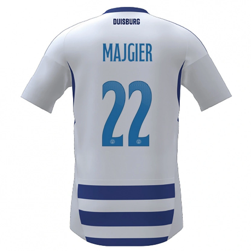 Danxen Kinder Philipp Majgier #22 Weiß Blau Heimtrikot Trikot 2025/26 T-Shirt Schweiz