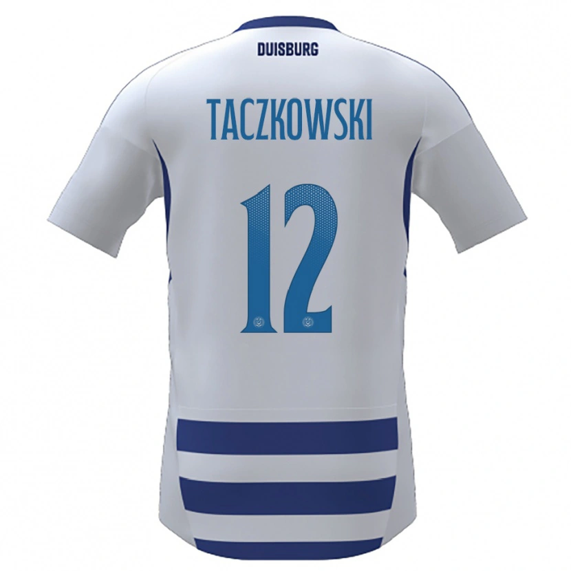 Danxen Kinder Simon Taczkowski #12 Weiß Blau Heimtrikot Trikot 2025/26 T-Shirt Schweiz