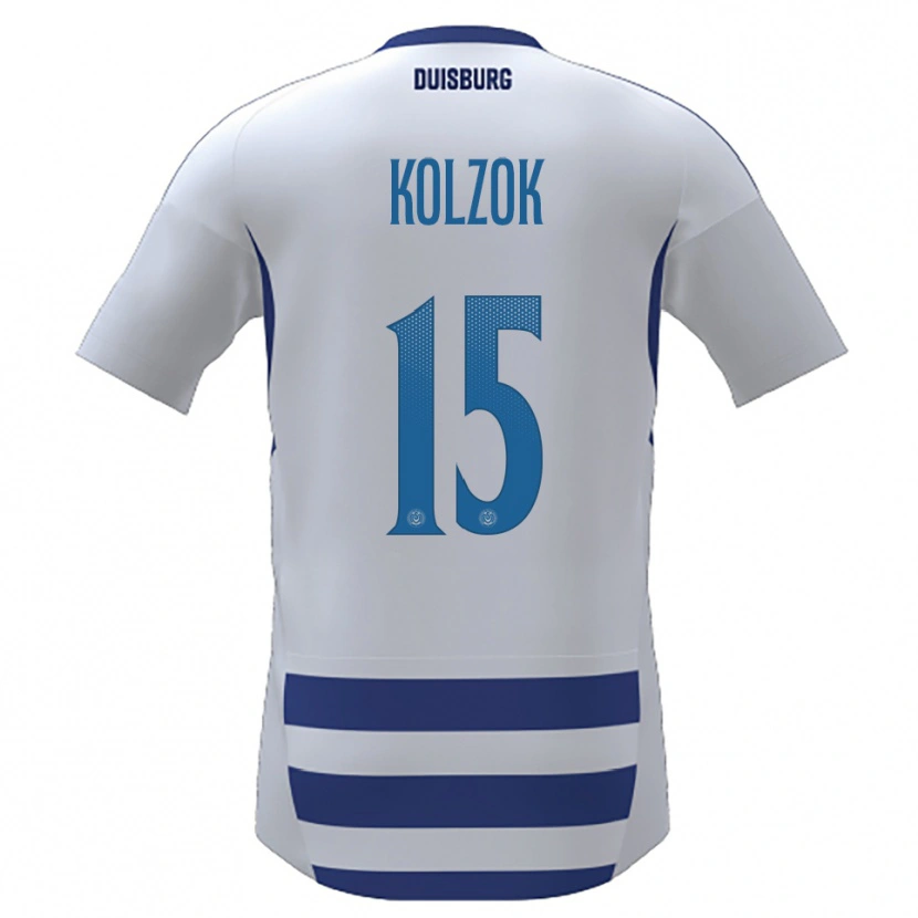 Danxen Kinder Dominik Kolzok #15 Weiß Blau Heimtrikot Trikot 2025/26 T-Shirt Schweiz