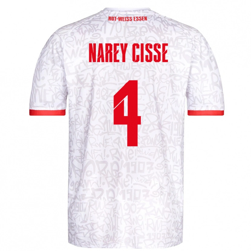 Danxen Kinder Ibrahim Narey Cisse #4 Weiß Rot Heimtrikot Trikot 2025/26 T-Shirt Schweiz