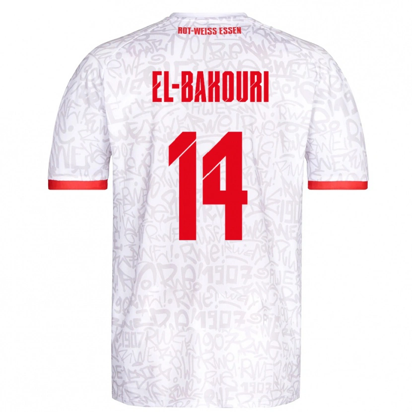 Danxen Kinder Ibrahim El-Bakouri #14 Weiß Rot Heimtrikot Trikot 2025/26 T-Shirt Schweiz
