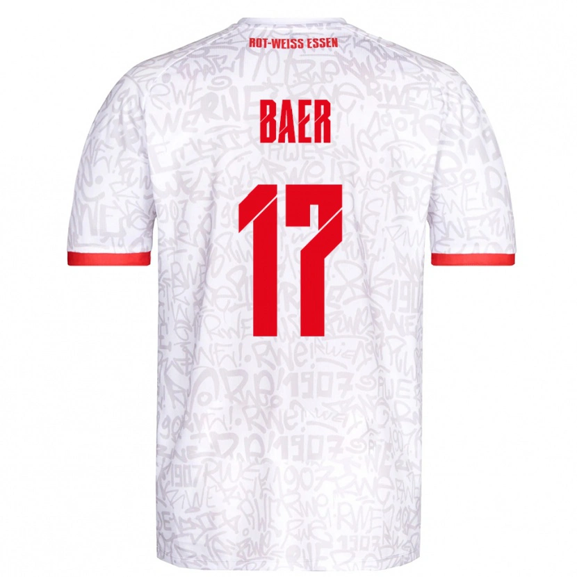 Danxen Kinder Luca Baer #17 Weiß Rot Heimtrikot Trikot 2025/26 T-Shirt Schweiz