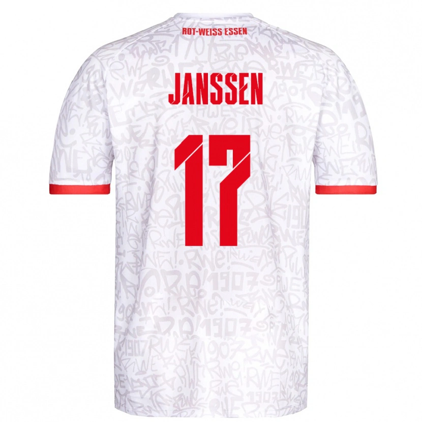 Danxen Kinder Lenn Janssen #17 Weiß Rot Heimtrikot Trikot 2025/26 T-Shirt Schweiz