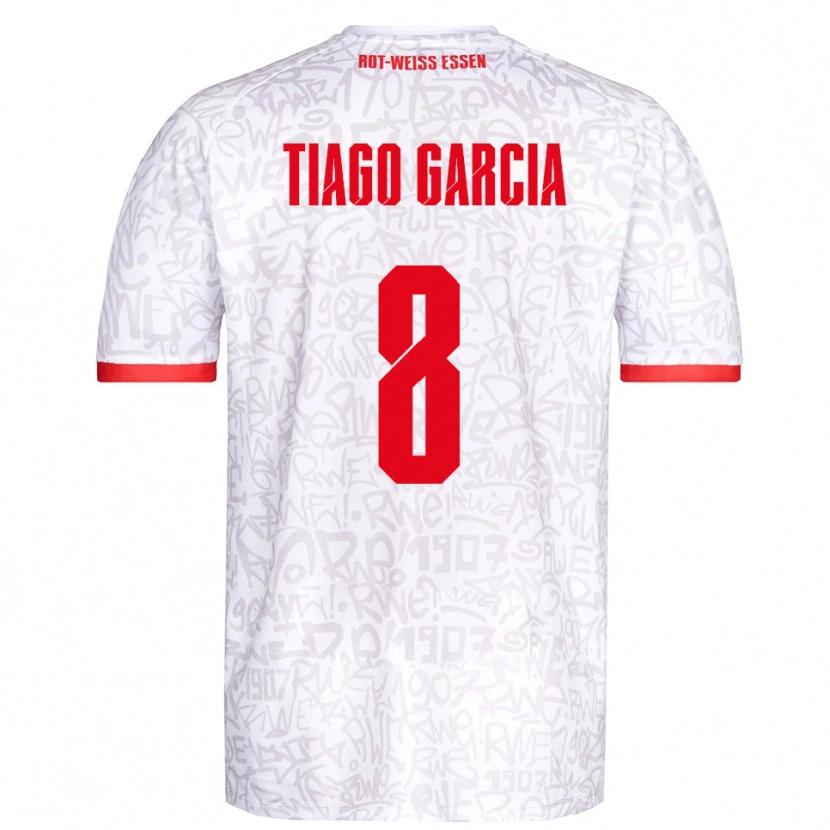 Danxen Kinder Tiago Garcia Rodriguez #8 Weiß Rot Heimtrikot Trikot 2025/26 T-Shirt Schweiz