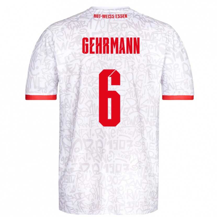 Danxen Kinder Fabian Gehrmann #6 Weiß Rot Heimtrikot Trikot 2025/26 T-Shirt Schweiz