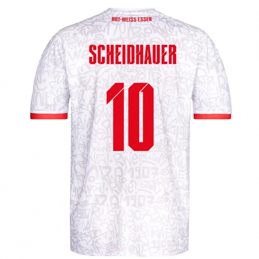 Danxen Kinder Leon Scheidhauer #10 Weiß Rot Heimtrikot Trikot 2025/26 T-Shirt Schweiz