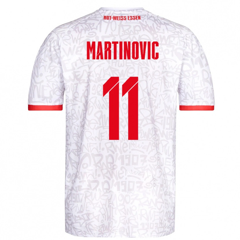 Danxen Kinder Dominik Martinovic #11 Weiß Rot Heimtrikot Trikot 2025/26 T-Shirt Schweiz