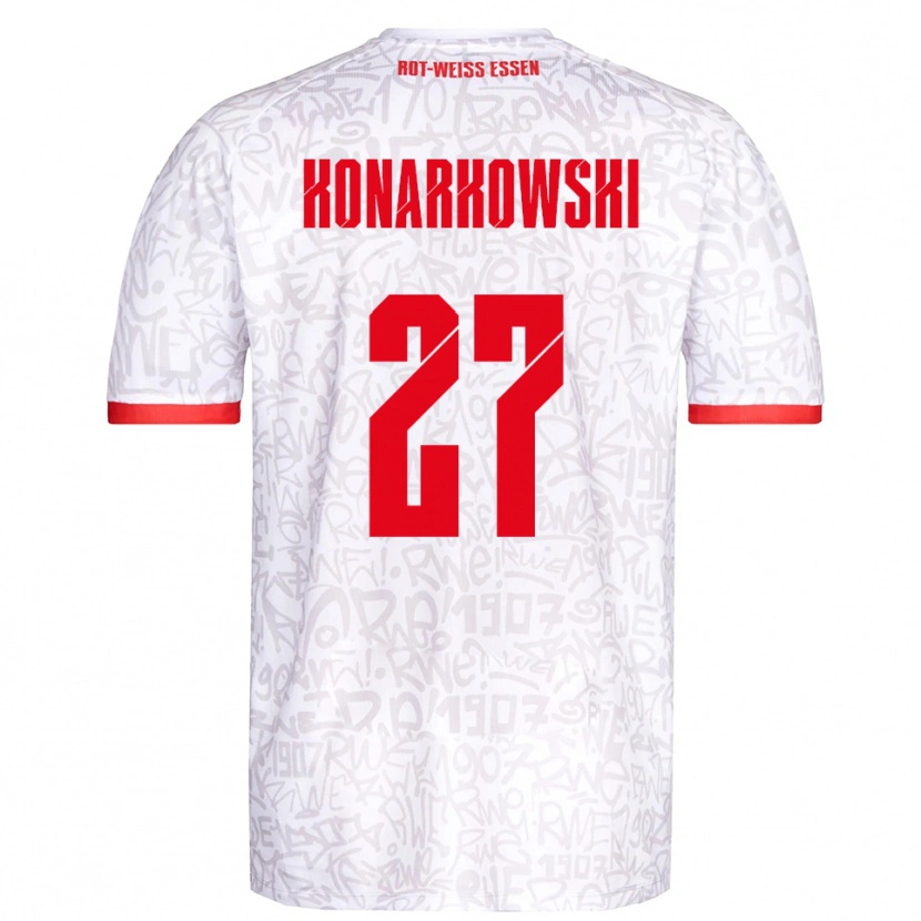 Danxen Kinder Mirco Konarkowski #27 Weiß Rot Heimtrikot Trikot 2025/26 T-Shirt Schweiz