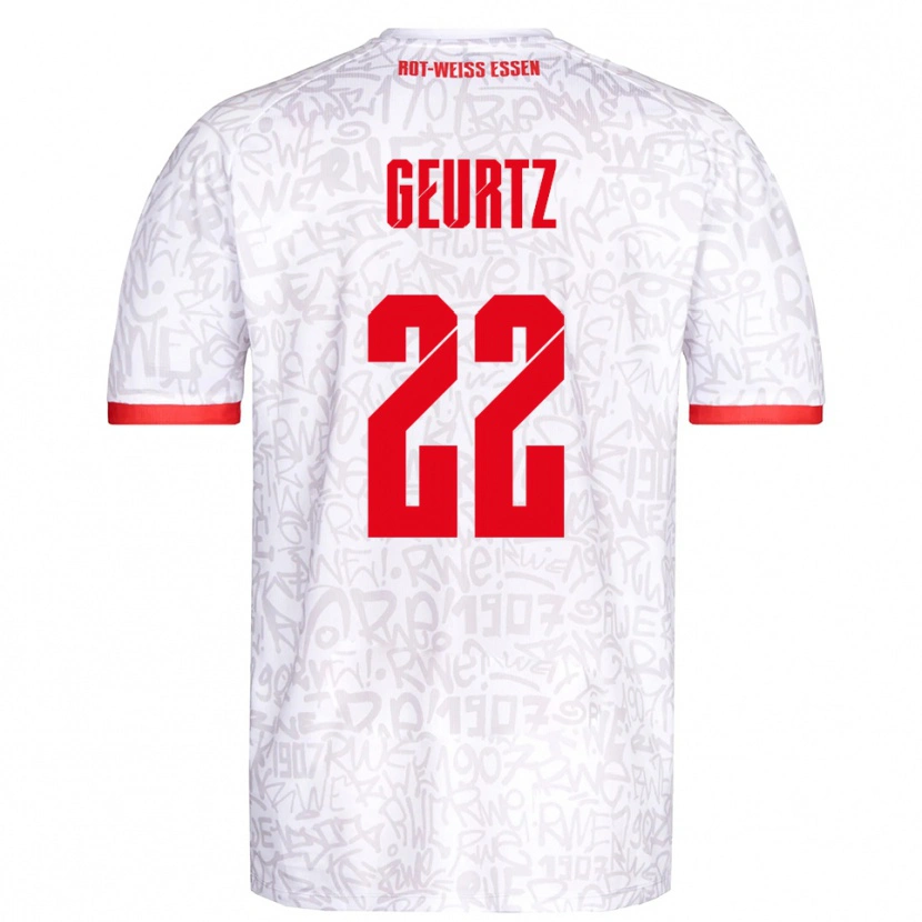 Danxen Kinder Jan-Luca Geurtz #22 Weiß Rot Heimtrikot Trikot 2025/26 T-Shirt Schweiz