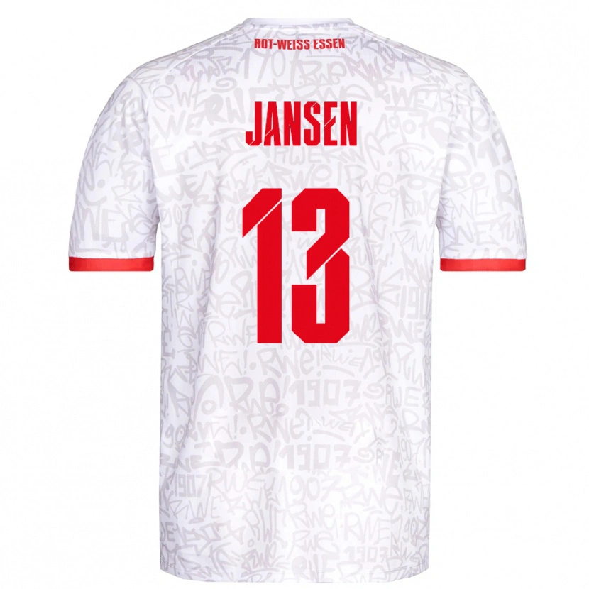 Danxen Kinder Joshua Jansen #13 Weiß Rot Heimtrikot Trikot 2025/26 T-Shirt Schweiz