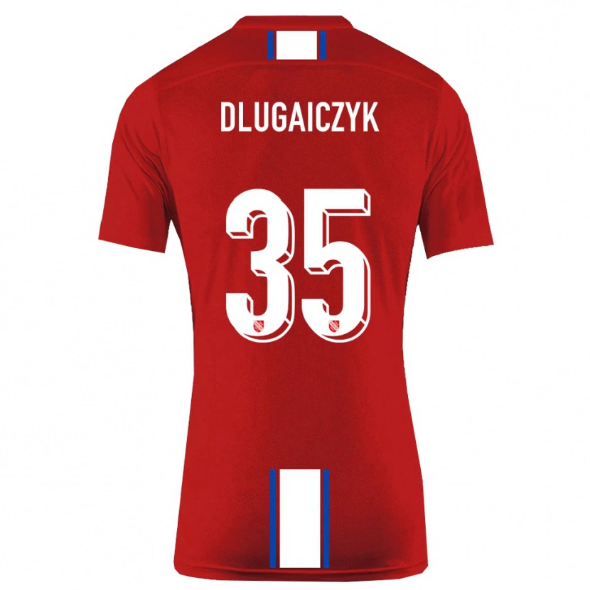 Danxen Kinder Alexander Dlugaiczyk #35 Rot Weiß Heimtrikot Trikot 2025/26 T-Shirt Schweiz