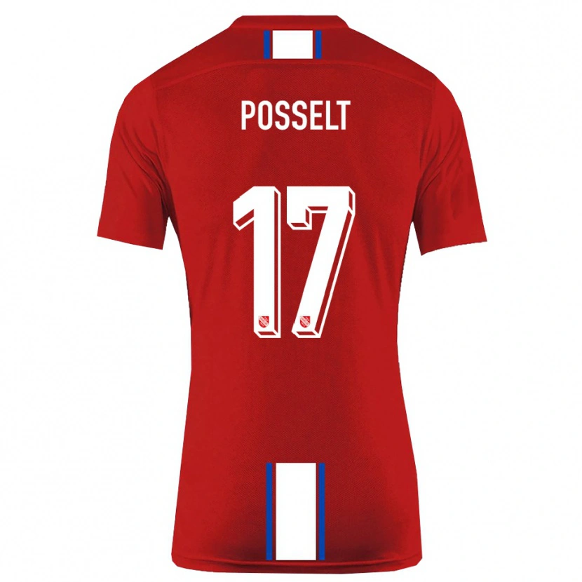 Danxen Kinder John Posselt #17 Rot Weiß Heimtrikot Trikot 2025/26 T-Shirt Schweiz