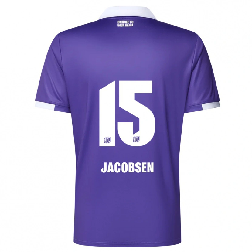 Danxen Kinder Bjarke Jacobsen #15 Lila Weiß Heimtrikot Trikot 2025/26 T-Shirt Schweiz