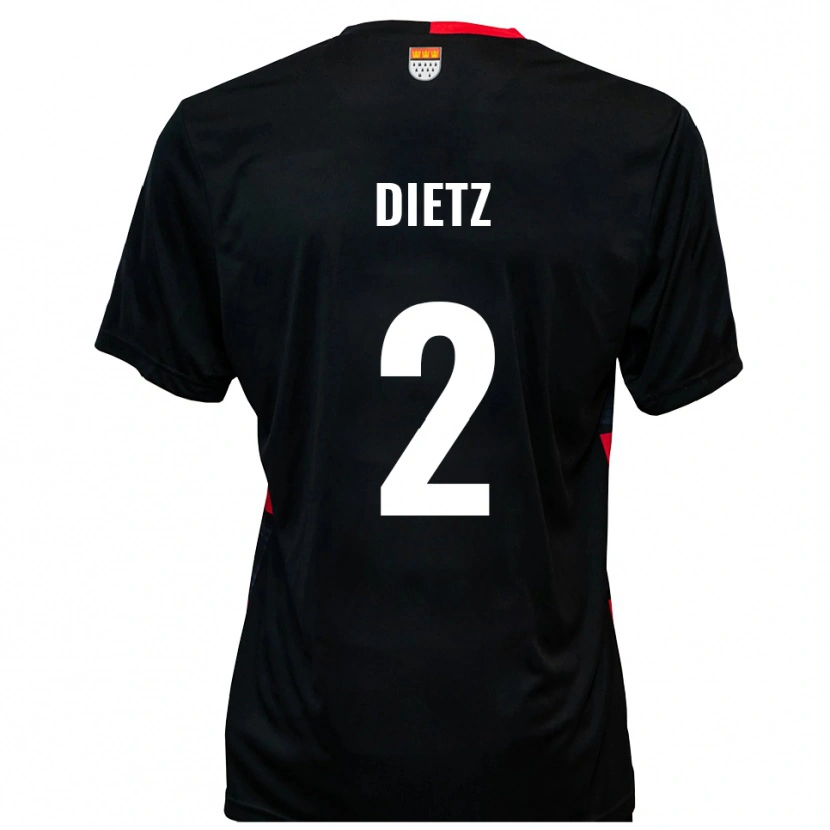 Danxen Kinder Lars Dietz #2 Schwarz Rot Heimtrikot Trikot 2025/26 T-Shirt Schweiz