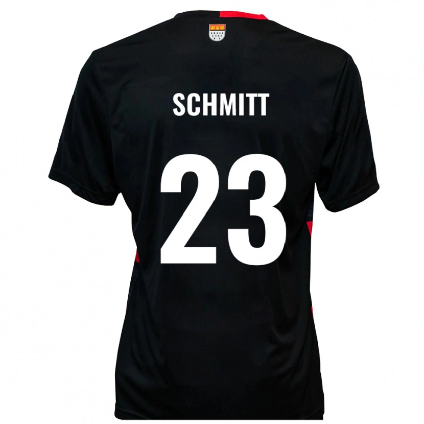 Danxen Kinder Bruno Schmitt #23 Schwarz Rot Heimtrikot Trikot 2025/26 T-Shirt Schweiz
