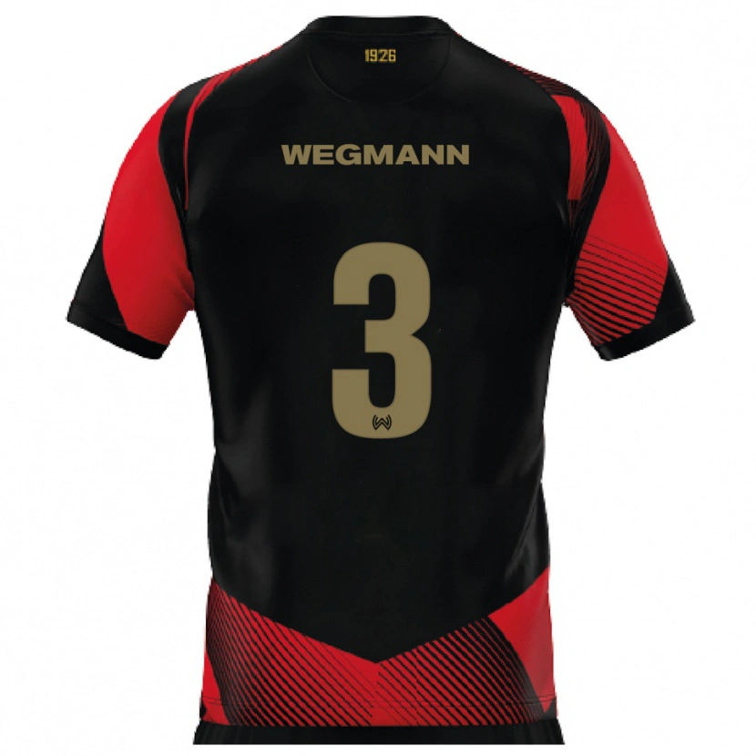 Danxen Kinder Marius Wegmann #3 Schwarz Rot Heimtrikot Trikot 2025/26 T-Shirt Schweiz