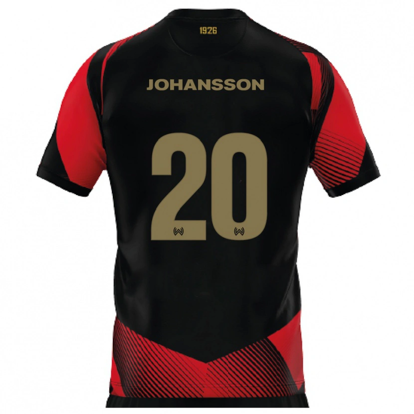Danxen Kinder Ryan Johansson #20 Schwarz Rot Heimtrikot Trikot 2025/26 T-Shirt Schweiz