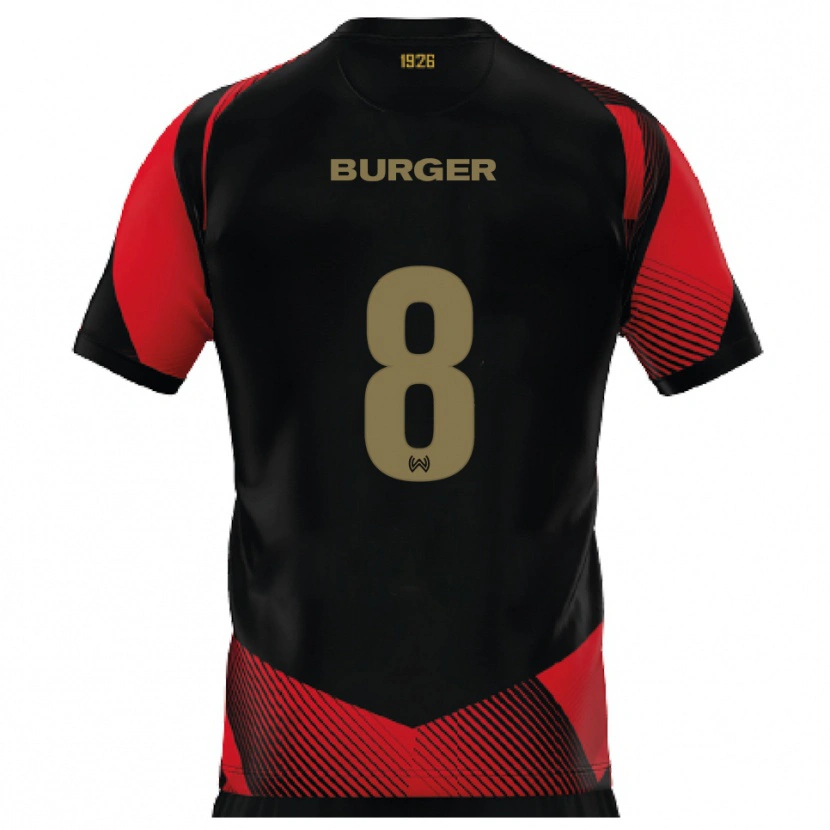 Danxen Kinder Glenn Burger #8 Schwarz Rot Heimtrikot Trikot 2025/26 T-Shirt Schweiz