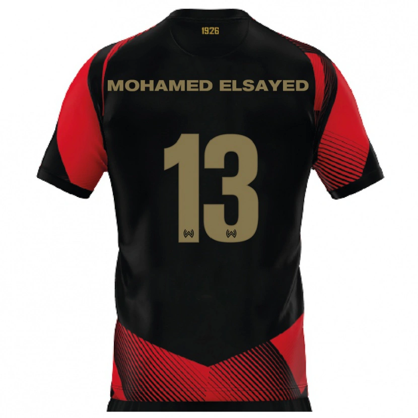 Danxen Kinder Samir Mohamed Elsayed #13 Schwarz Rot Heimtrikot Trikot 2025/26 T-Shirt Schweiz