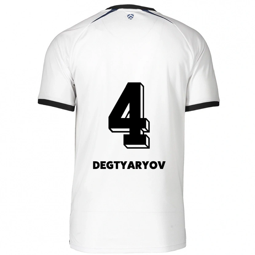 Danxen Kinder Volodymyr Degtyaryov #4 Weiß Schwarz Auswärtstrikot Trikot 2025/26 T-Shirt Schweiz