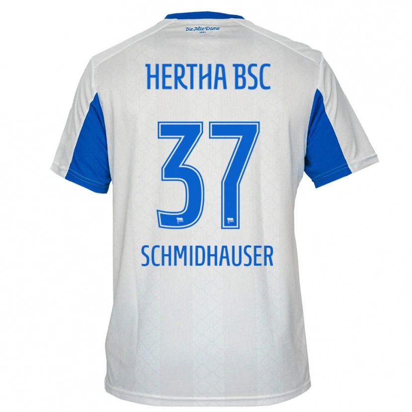 Danxen Kinder Oliver Schmidhauser #37 Weiß Blau Auswärtstrikot Trikot 2025/26 T-Shirt Schweiz