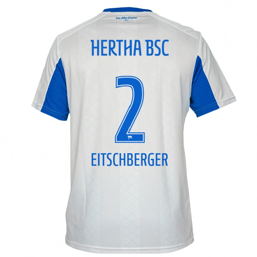 Danxen Kinder Julian Eitschberger #2 Weiß Blau Auswärtstrikot Trikot 2025/26 T-Shirt Schweiz