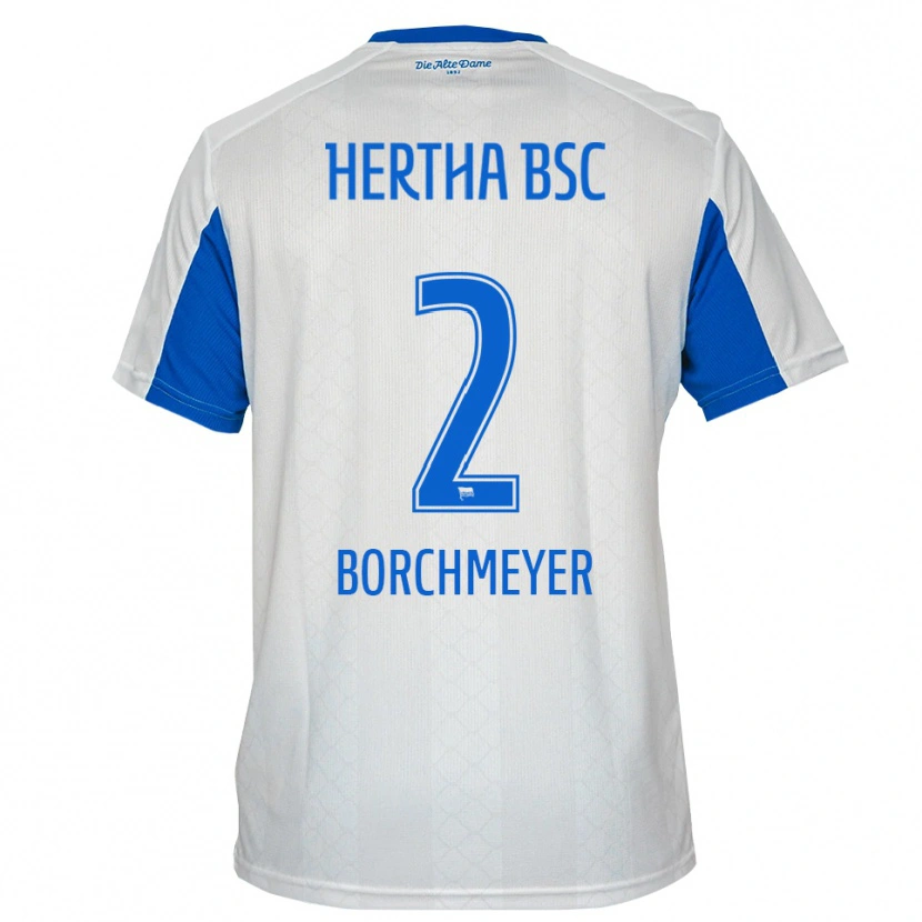 Danxen Kinder Ronja Borchmeyer #2 Weiß Blau Auswärtstrikot Trikot 2025/26 T-Shirt Schweiz