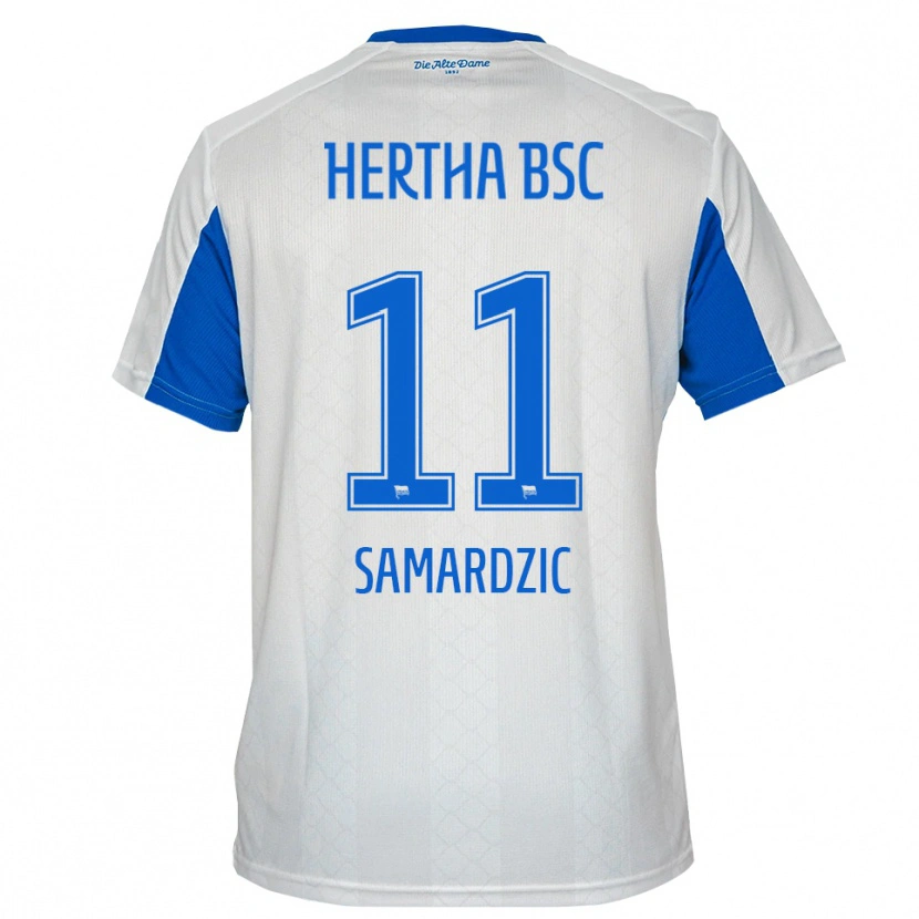 Danxen Kinder Tadija Samardzic #11 Weiß Blau Auswärtstrikot Trikot 2025/26 T-Shirt Schweiz