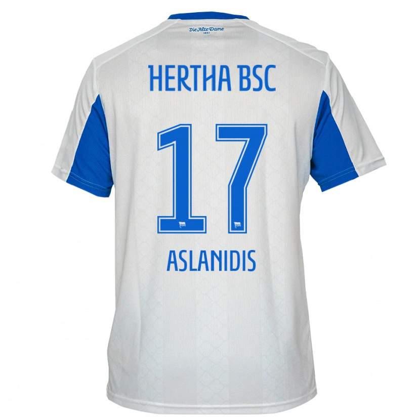 Danxen Kinder Elijas Aslanidis #17 Weiß Blau Auswärtstrikot Trikot 2025/26 T-Shirt Schweiz