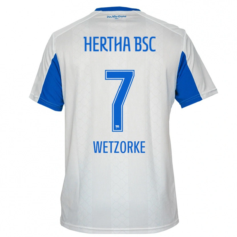 Danxen Kinder Leonie Wetzorke #7 Weiß Blau Auswärtstrikot Trikot 2025/26 T-Shirt Schweiz