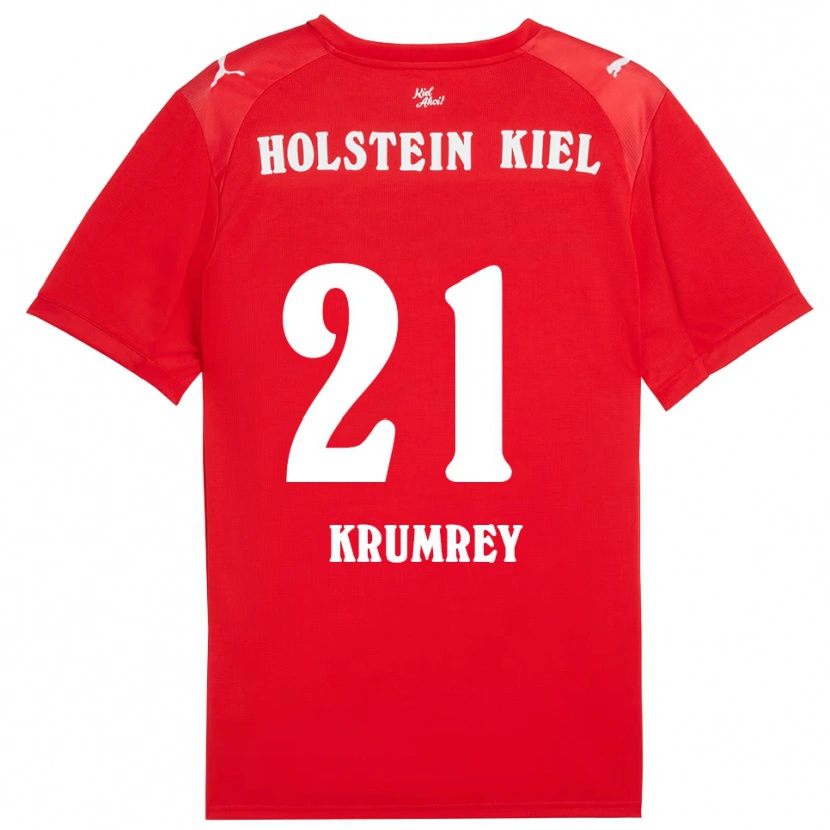 Danxen Kinder Jonas Krumrey #21 Rot Blau Auswärtstrikot Trikot 2025/26 T-Shirt Schweiz