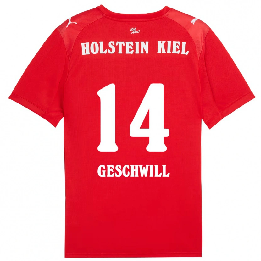 Danxen Kinder Max Geschwill #14 Rot Blau Auswärtstrikot Trikot 2025/26 T-Shirt Schweiz