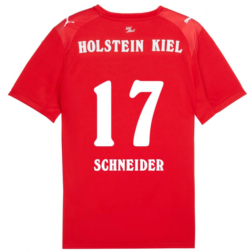 Danxen Kinder Aaron Schneider #17 Rot Blau Auswärtstrikot Trikot 2025/26 T-Shirt Schweiz
