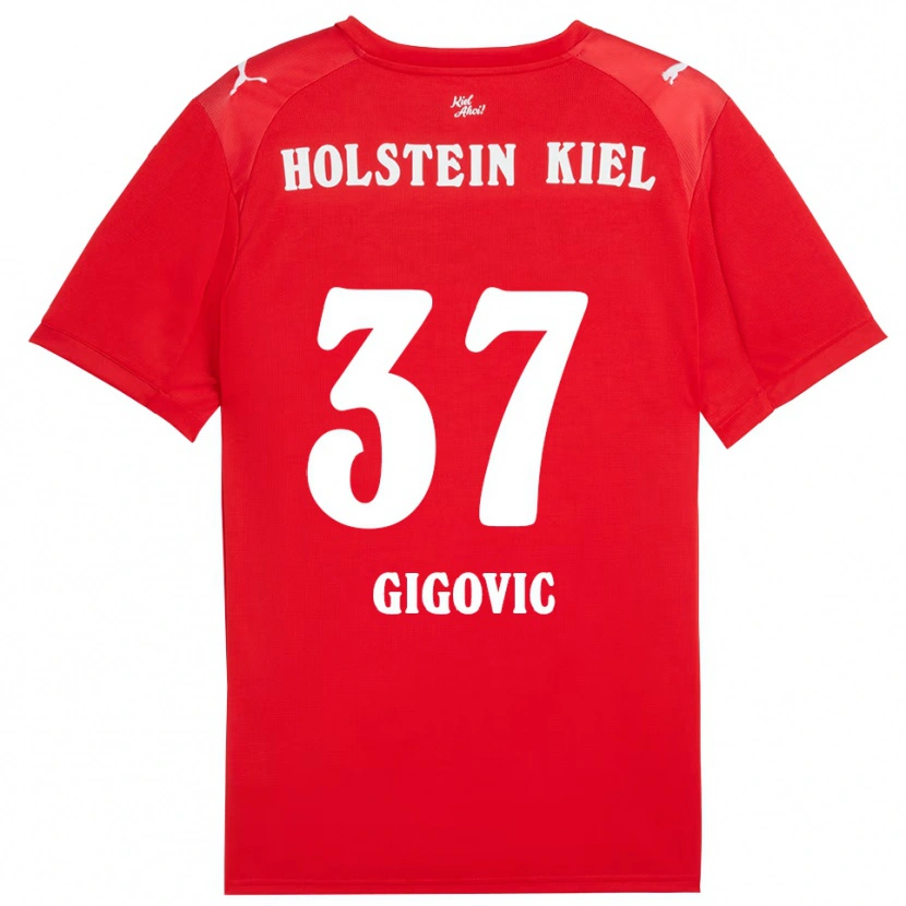 Danxen Kinder Armin Gigovic #37 Rot Blau Auswärtstrikot Trikot 2025/26 T-Shirt Schweiz