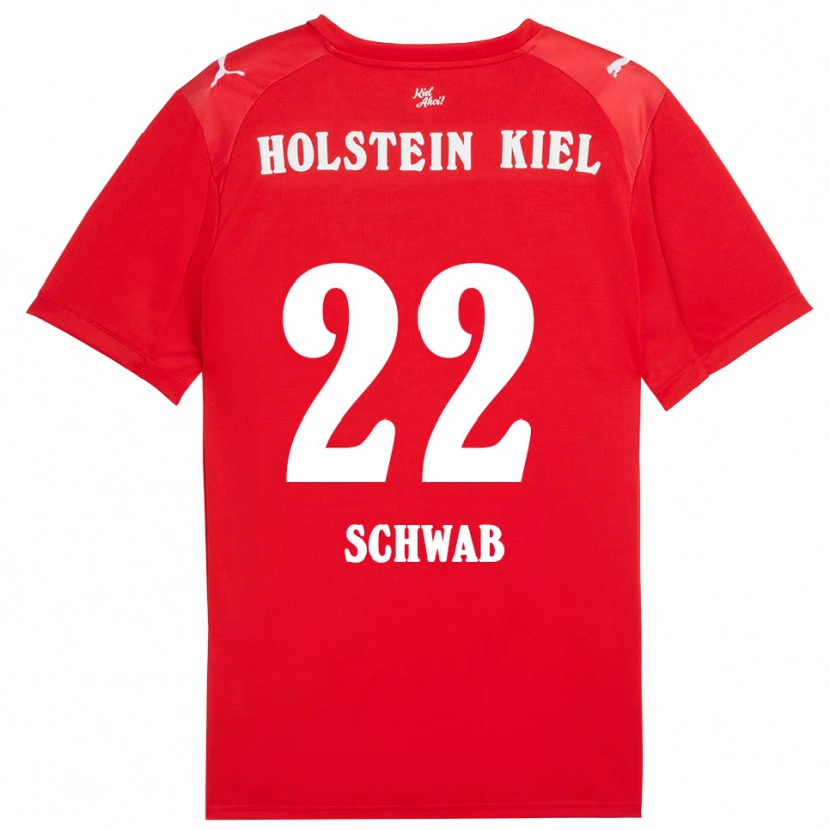 Danxen Kinder Stefan Schwab #22 Rot Blau Auswärtstrikot Trikot 2025/26 T-Shirt Schweiz