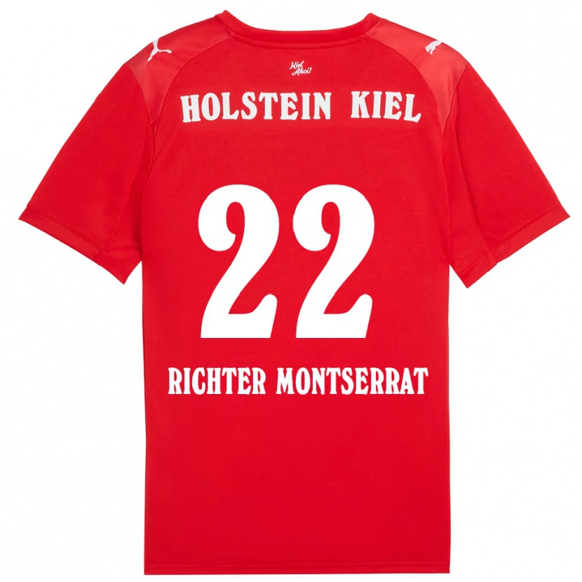 Danxen Kinder Mark Richter Montserrat #22 Rot Blau Auswärtstrikot Trikot 2025/26 T-Shirt Schweiz