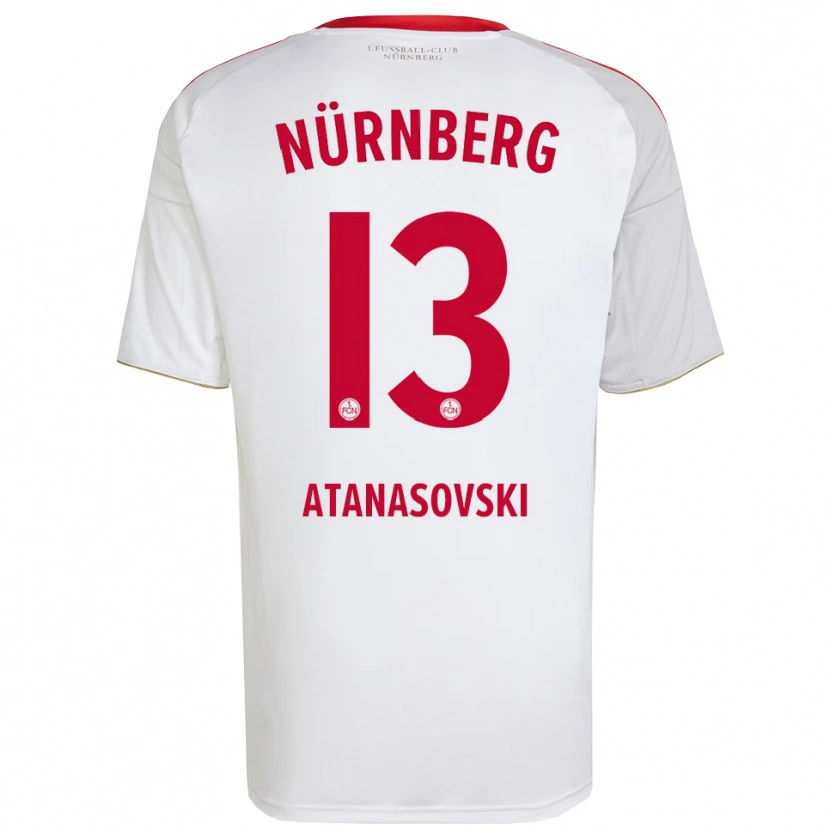 Danxen Kinder Adrian Atanasovski #13 Weiß Rot Auswärtstrikot Trikot 2025/26 T-Shirt Schweiz