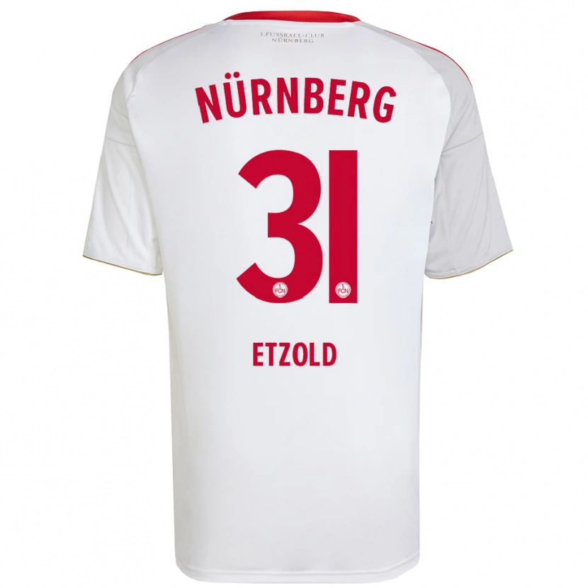 Danxen Kinder Hannah Etzold #31 Weiß Rot Auswärtstrikot Trikot 2025/26 T-Shirt Schweiz