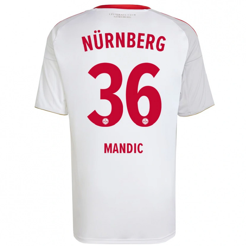 Danxen Kinder Kristian Mandic #36 Weiß Rot Auswärtstrikot Trikot 2025/26 T-Shirt Schweiz