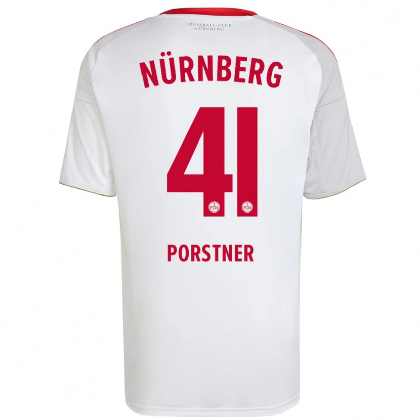 Danxen Kinder Eric Porstner #41 Weiß Rot Auswärtstrikot Trikot 2025/26 T-Shirt Schweiz