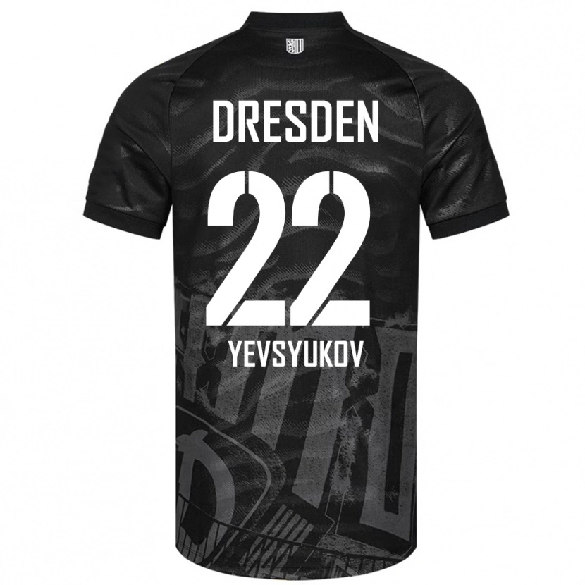 Danxen Kinder Demyd Yevsyukov #22 Schwarz Grau Auswärtstrikot Trikot 2025/26 T-Shirt Schweiz