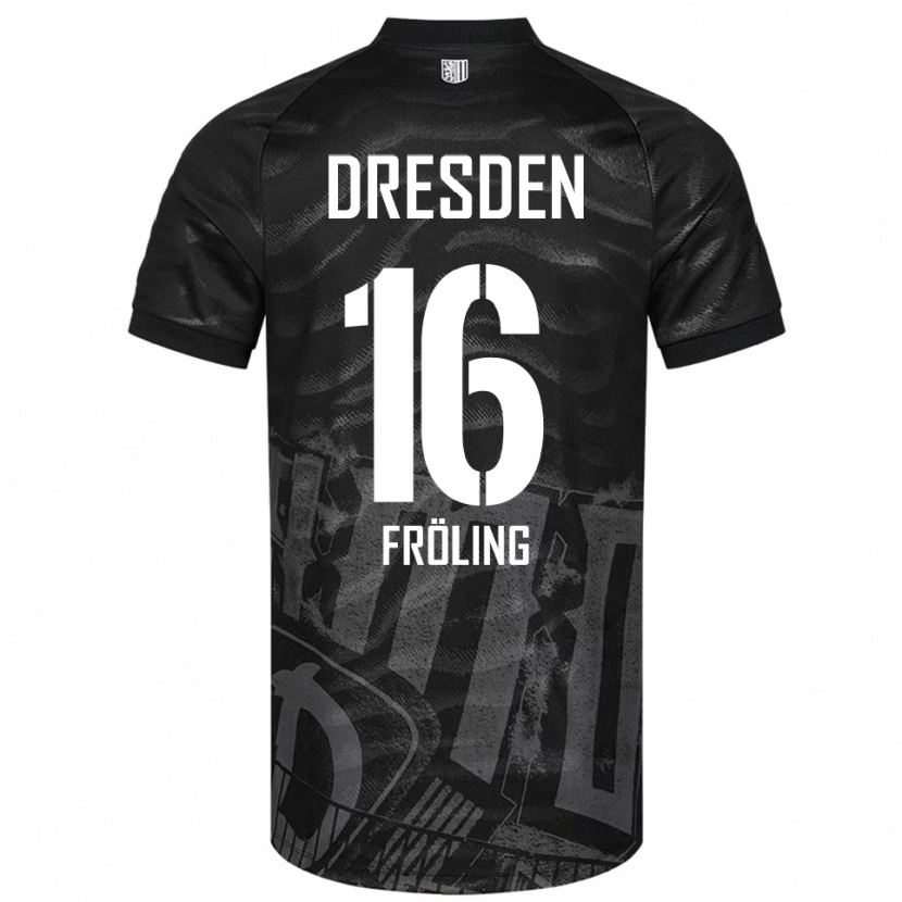 Danxen Kinder Nils Fröling #16 Schwarz Grau Auswärtstrikot Trikot 2025/26 T-Shirt Schweiz