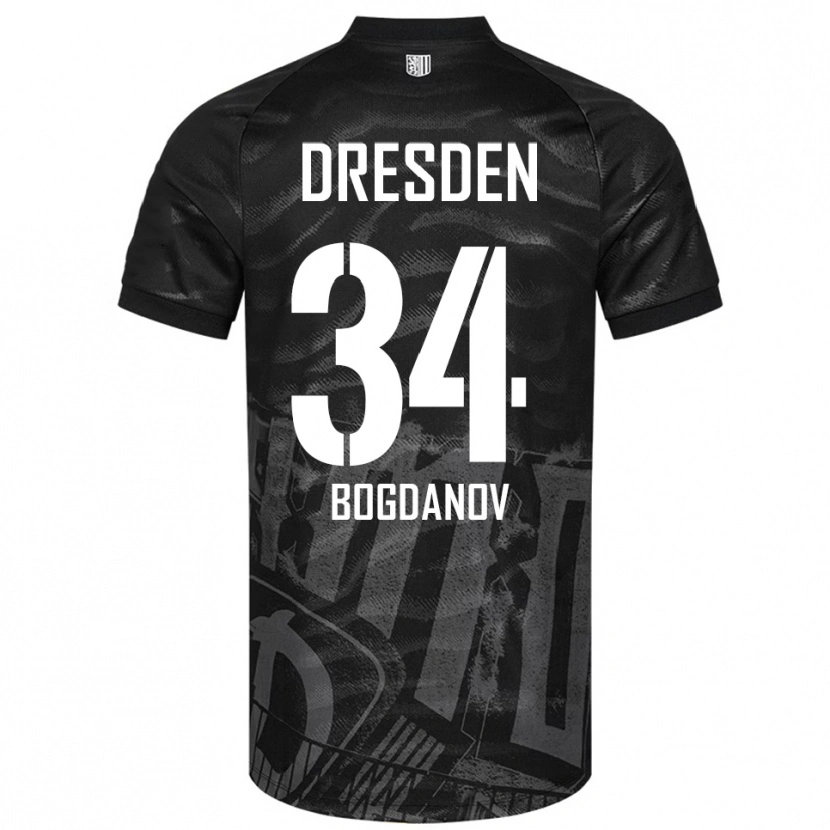 Danxen Kinder Dmytro Bogdanov #34 Schwarz Grau Auswärtstrikot Trikot 2025/26 T-Shirt Schweiz