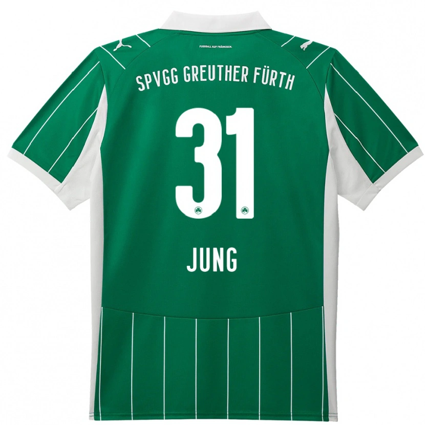 Danxen Kinder Sebastian Jung #31 Grün Weiß Auswärtstrikot Trikot 2025/26 T-Shirt Schweiz