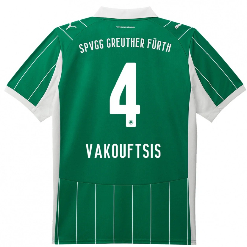 Danxen Kinder Nikolaos Vakouftsis #4 Grün Weiß Auswärtstrikot Trikot 2025/26 T-Shirt Schweiz
