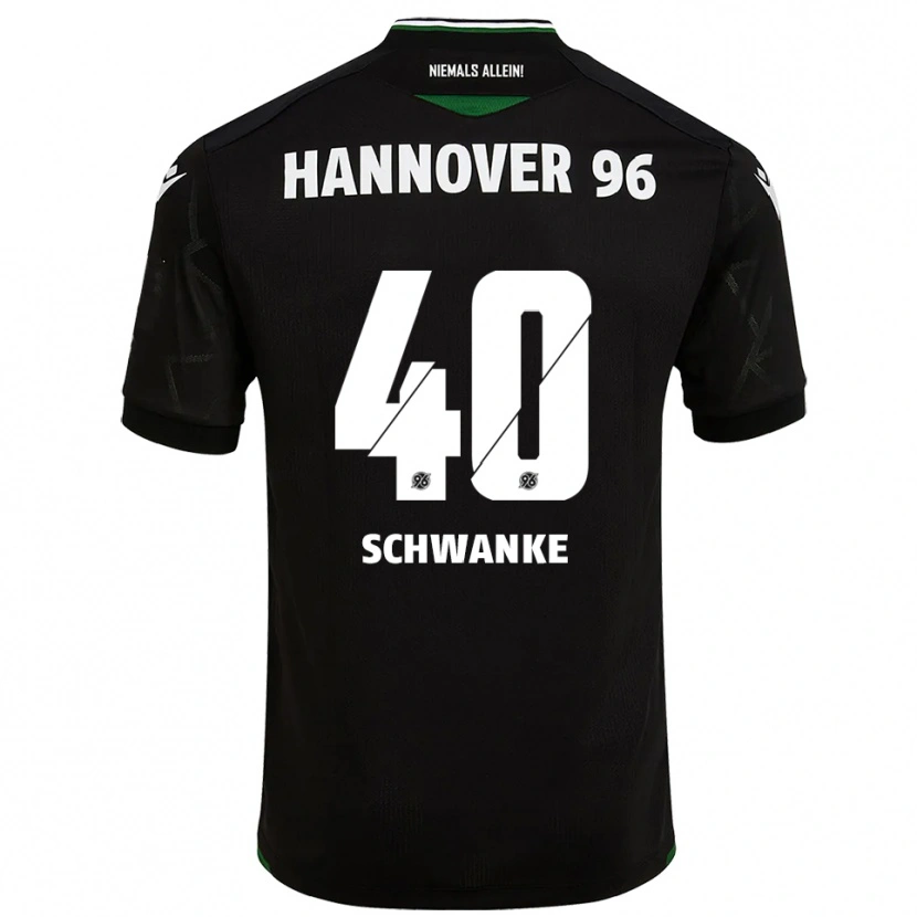 Danxen Kinder Jonas Schwanke #40 Schwarz Grün Auswärtstrikot Trikot 2025/26 T-Shirt Schweiz