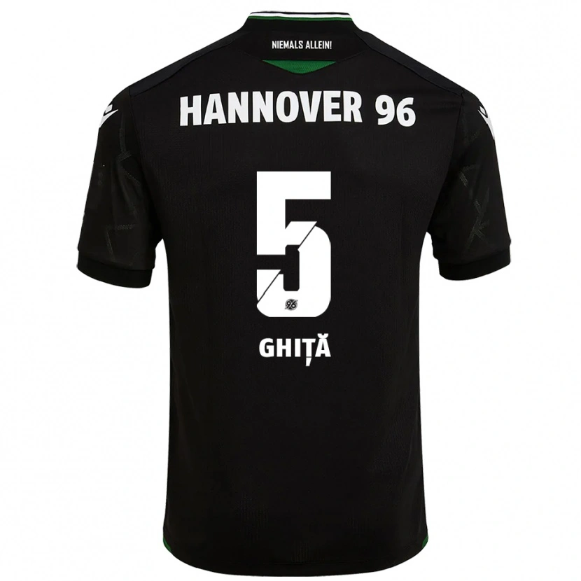 Danxen Kinder Virgil Ghiță #5 Schwarz Grün Auswärtstrikot Trikot 2025/26 T-Shirt Schweiz