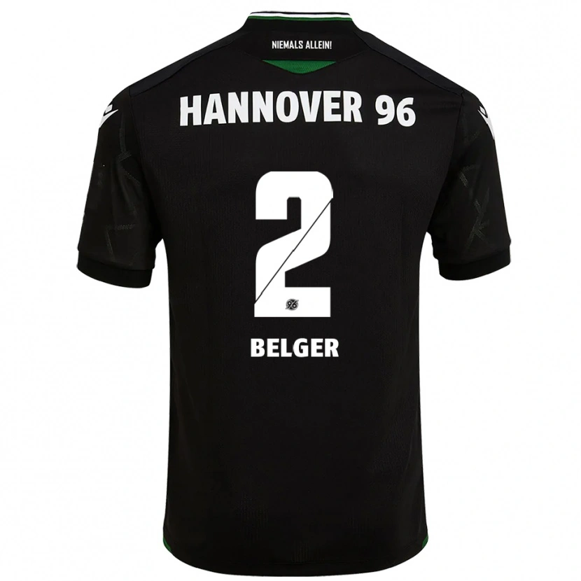 Danxen Kinder Max Belger #2 Schwarz Grün Auswärtstrikot Trikot 2025/26 T-Shirt Schweiz
